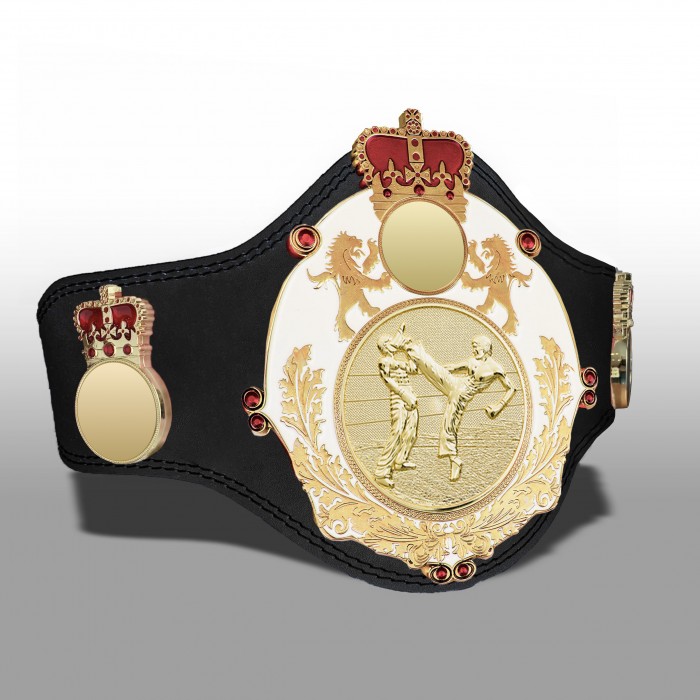 QUEENSBURY PLT LEATHER KICKBOXING CHAMPIONSHIP BELT - PLTQUEEN/W/G/KBOG - AVAILABLE IN 4 COLOURS